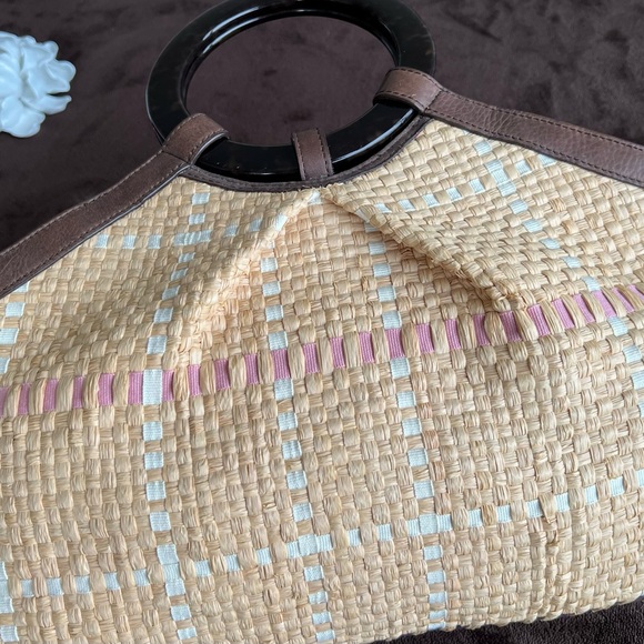 Elaine Turner Woven Straw Handbag ๐๐ - Picture 2 of 12